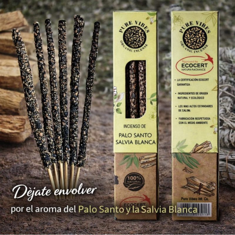 Incienso Orgánico Pure Vibes PALO SANTO – SALVIA BLANCA