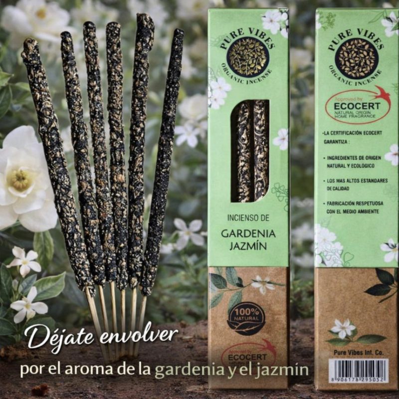 Incienso orgánico Pure Vibes GARDENIA – JAZMÍN