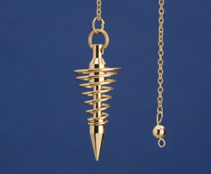 Péndulo de  Espiral Metal Dorado