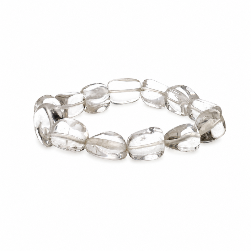 Pulsera Rodado Cuarzo Blanco.