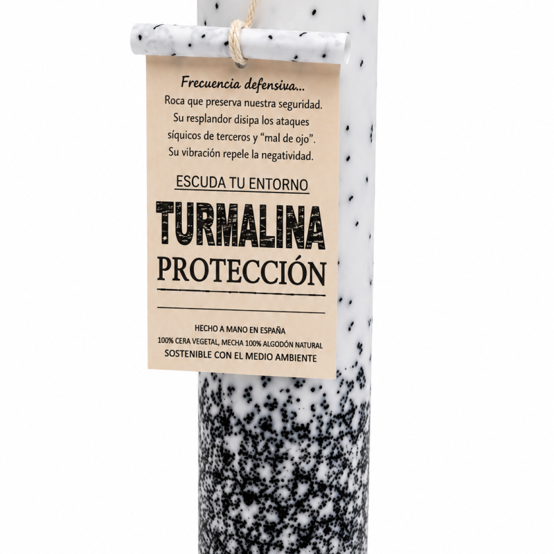 Vela Artesanal con Turmalina - Protección